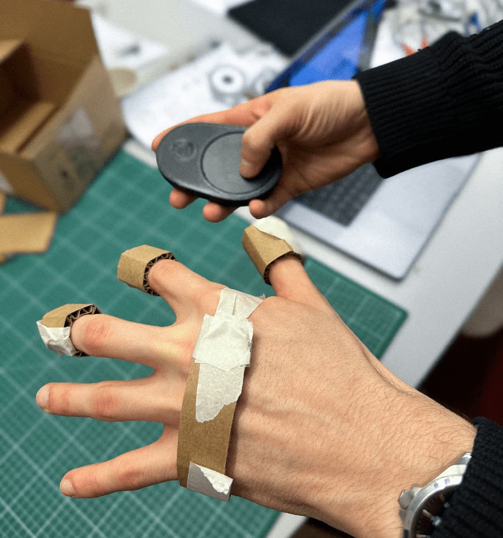 Collaborating on the prototype in the workshop